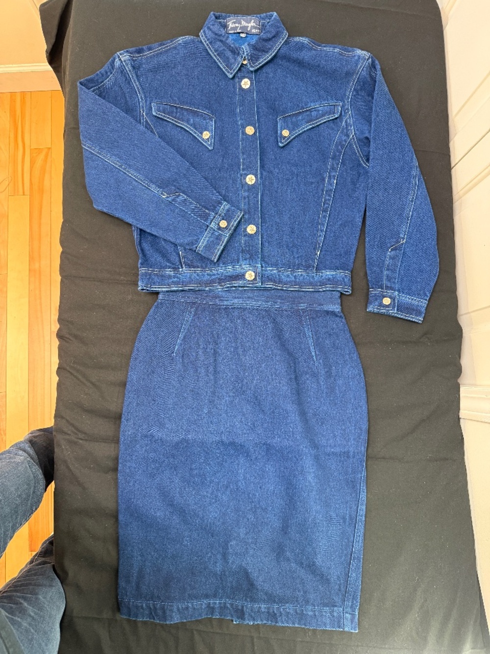 Thierry Mugler 2-piece jean jacket and skirt
